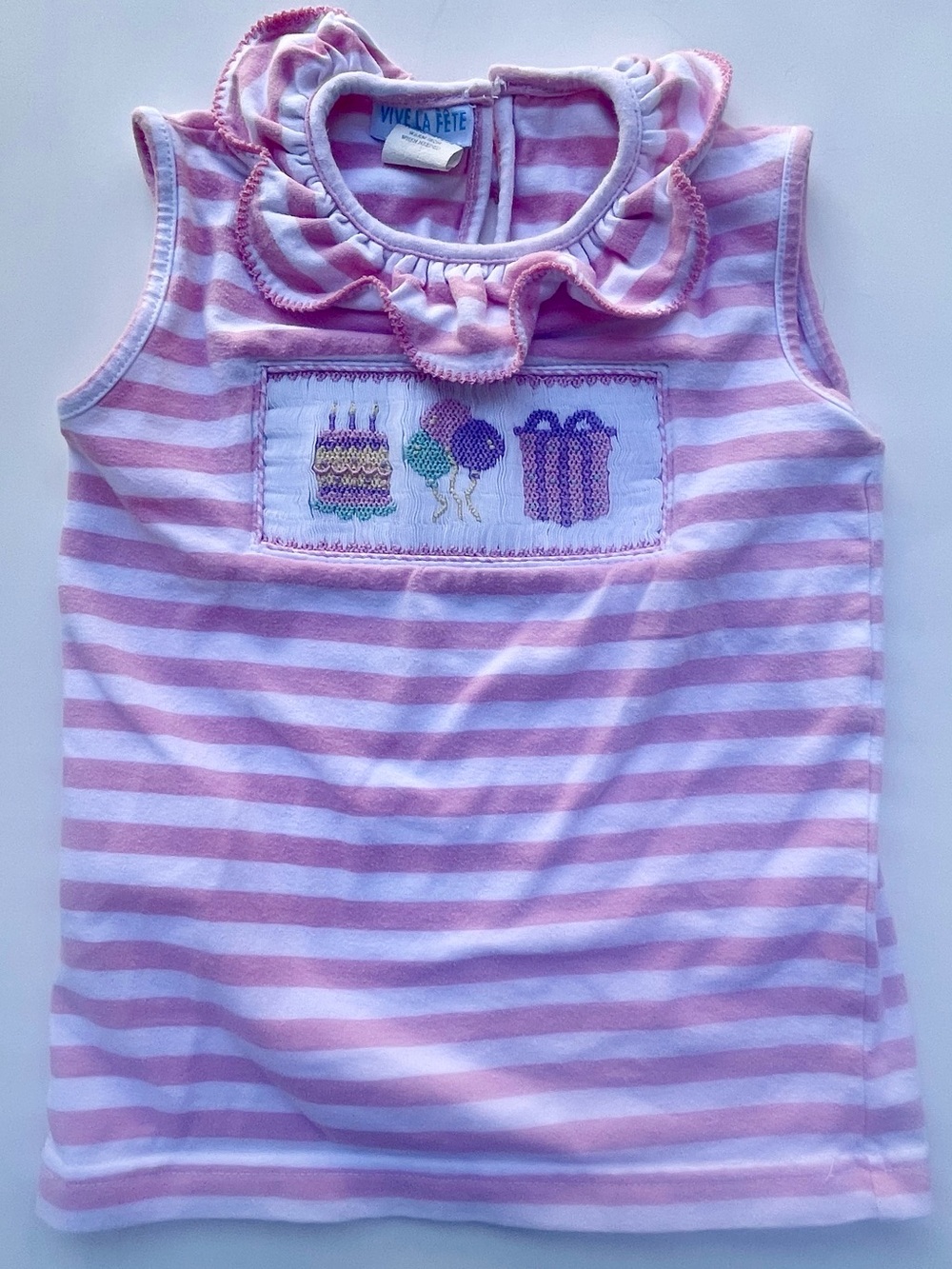 Vive La Fete Smocked Birthday Shirt 18 months